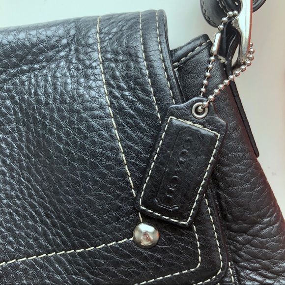 COACH Black Pebble Crossbody Vintage Purse EUC - Picture 6 of 7